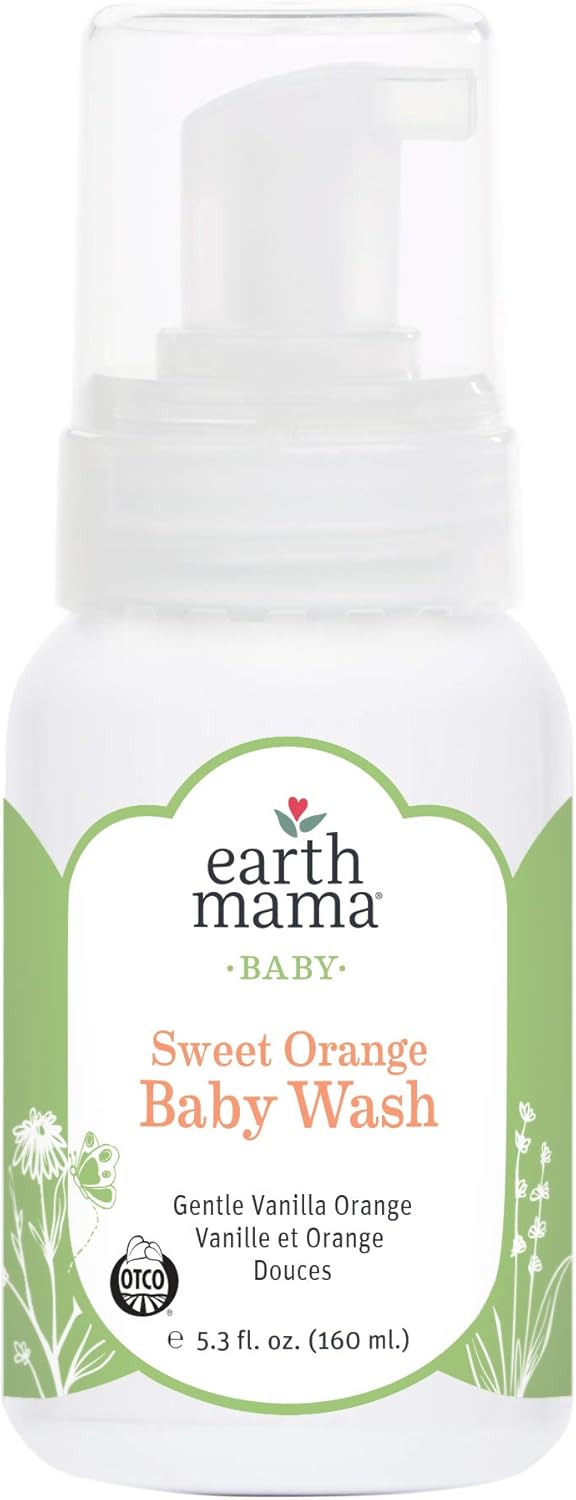 Earth Mama Sweet Orange Baby Wash Gentle Castile Soap for Sensitive Skin, 5.3-Ounce