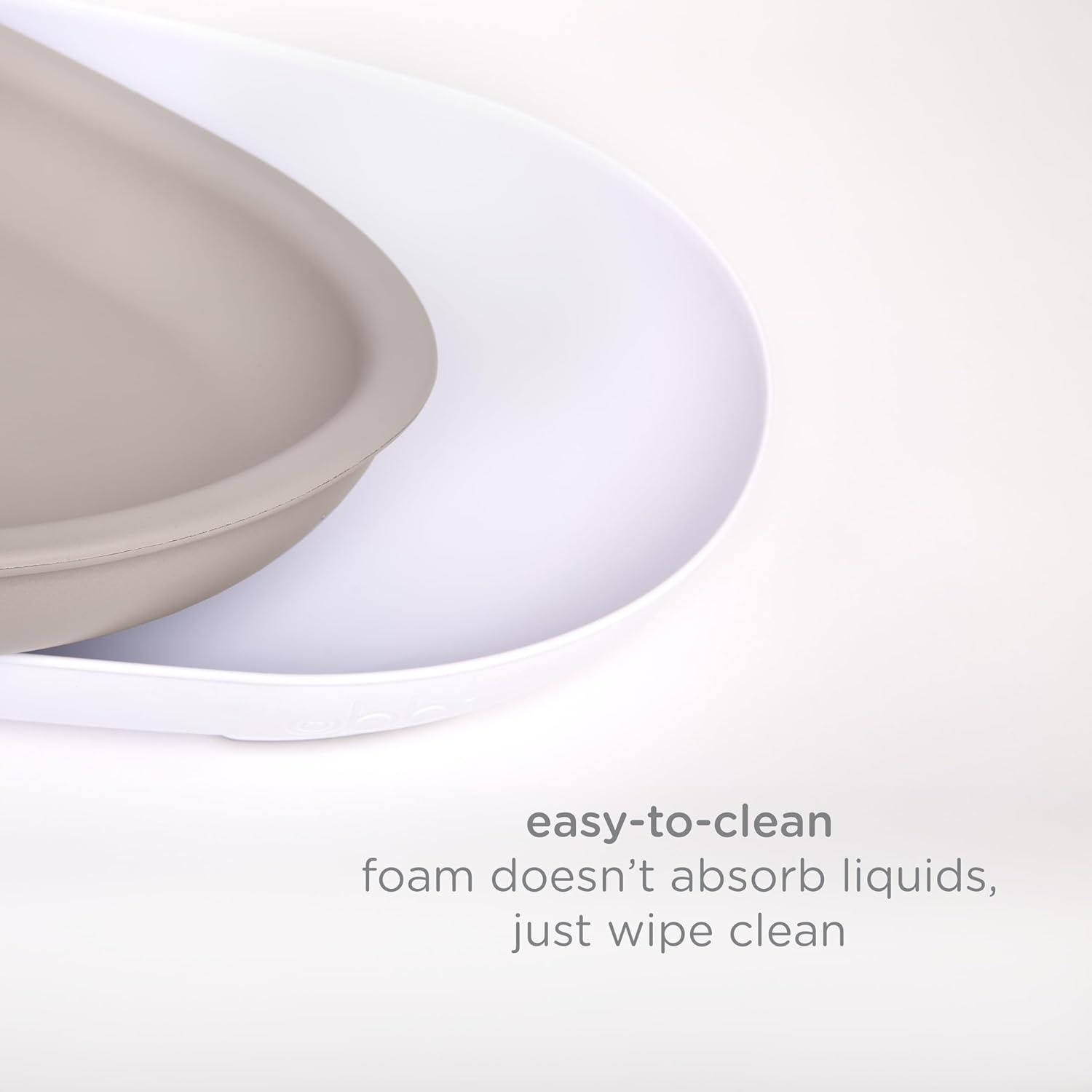 Baby Changing Pad, Easy to Clean with Detachable Base, Lightweight, Waterproof Foam, Includes Safety Strap and Non-Skid Feet, Taupe