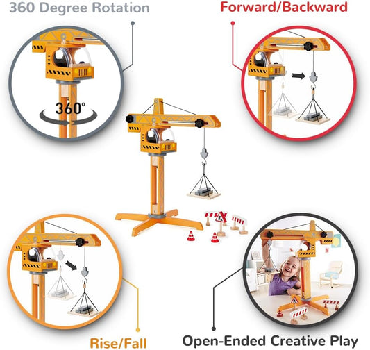 Crane Lift Kid'S Wooden Construction Toys Set