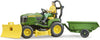 62104 - Bworld John Deere Lawn Tractor with Trailer & Gardener - 1:16 Tractor Lawn Mower Trailer Agriculture Farm Man Toy Figure Worker Farmer Farmer Set