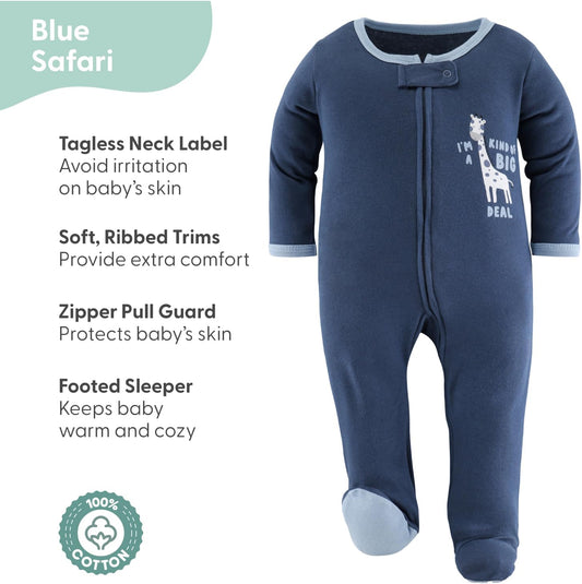 Baby Boy Sleepers, Sleep and Play Baby Pajamas for Boys, Pjs, Newborn, 0-3, 3-6, 6-9 Months Infant Clothes