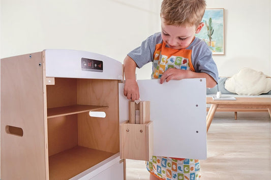 International International International Fridge Freezer Play Kitchen, White/Red