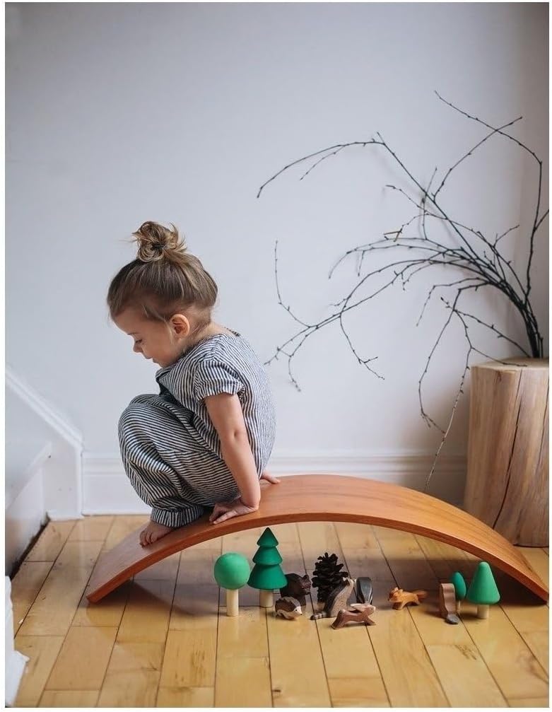 Kinderboard, Waldorf Original Wooden Balance Board for Toddlers, Kids, Teens & Adults | Sustainable & Eco-Friendly | Helps Develop Balance & Coordination Skills | Universal Use for All Ages (Bamboo)