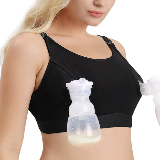 Pumping Bra Hands Free, 2-In-1 Pumping & Nursing Bra Comfortable & Adjustable Suitable for Medela, Lansinoh XS-XXL