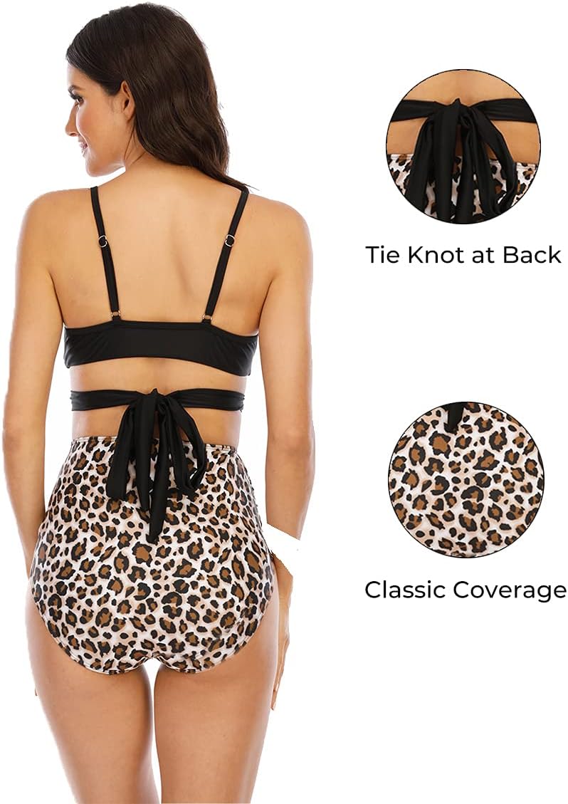 Women Criss Cross Maternity Bikini High Waist String Floral Two Piece Pregnancy Swimwear