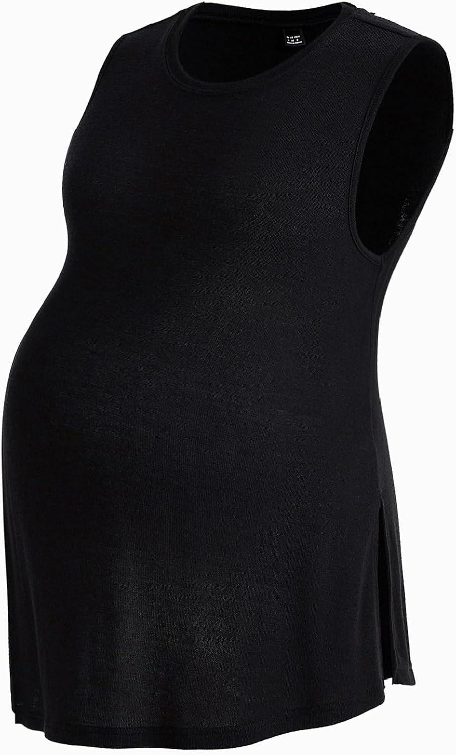 Women'S Maternity Casual Sleeveless round Neck Split Hem Pregnancy Tank Top