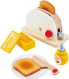 International International White Wooden Pop-Up Toaster Set, Pretend Play Kitchen Accessories for Kids Preschoolers