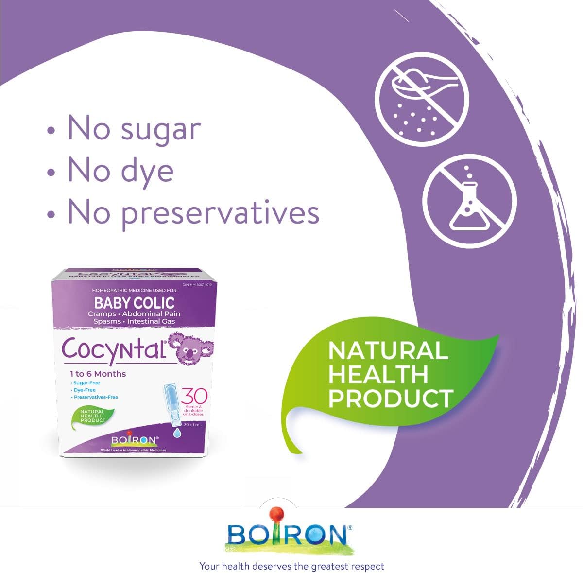 Cocyntal Used for the Relief of Baby Colic: Abdominal Pain, Cramps, Spasms and Intestinal Gas. 30 Unit-Doses