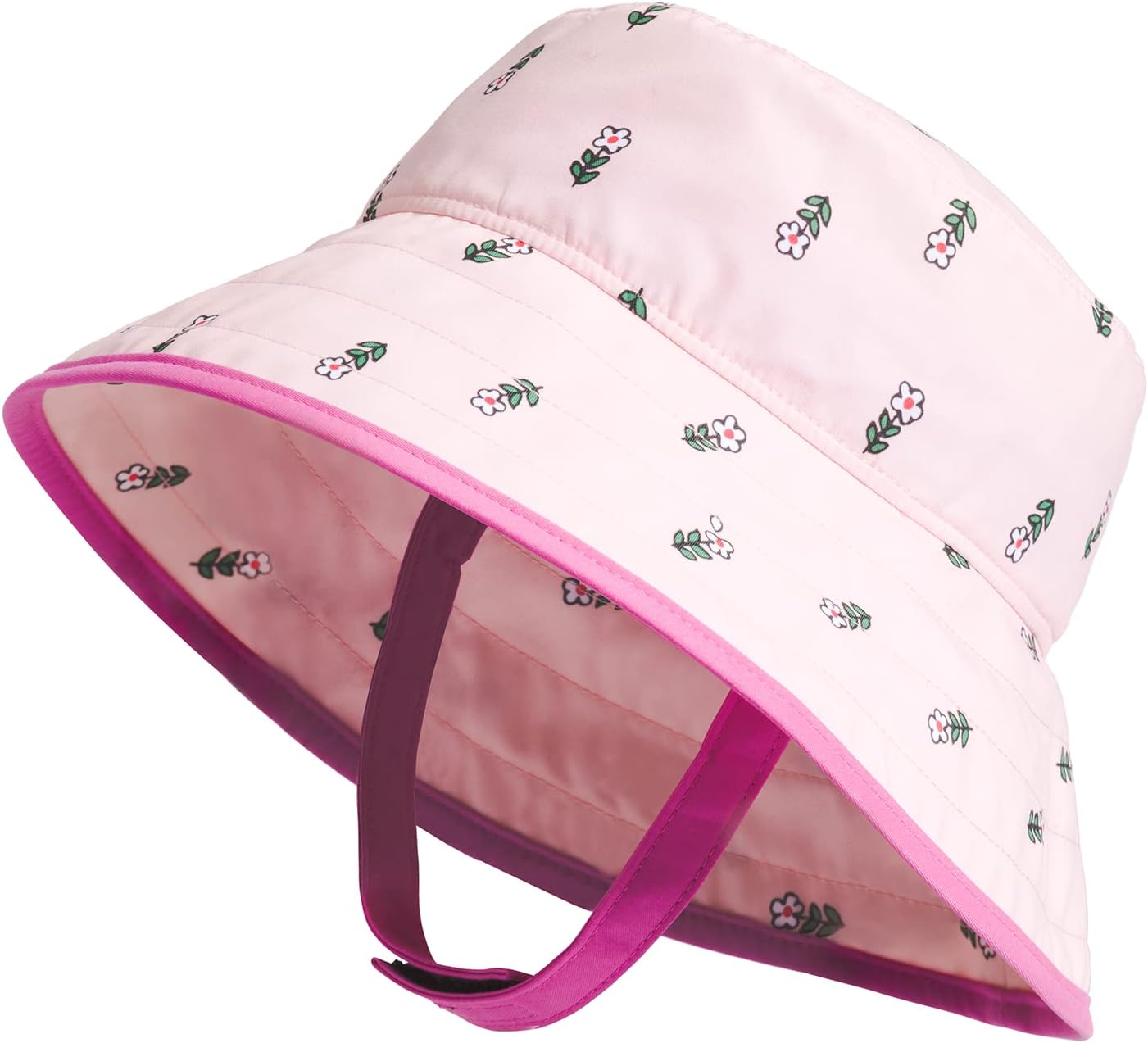 Littles Class V Knit Brimmer, Purdy Pink Joy Floral Print/Super Pink, 0-6 Months