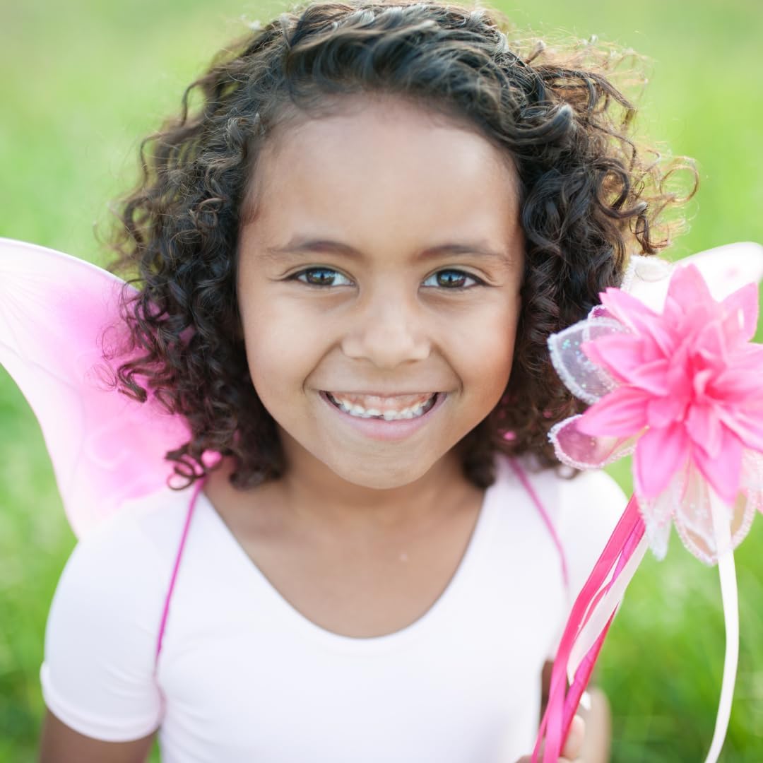 41325, Fancy Flutter Skirt with Wings & Wand, Pink, US Size 4-7