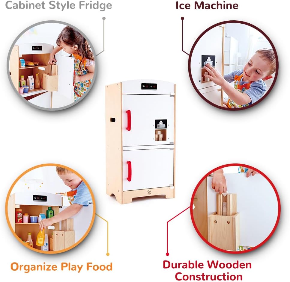 International International International Fridge Freezer Play Kitchen, White/Red