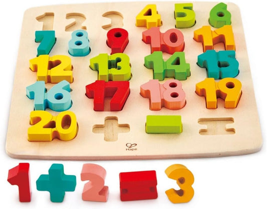 Odyssey Toys Chunky Number Puzzle (10 Pieces), Multicolor, 5'' X 2''