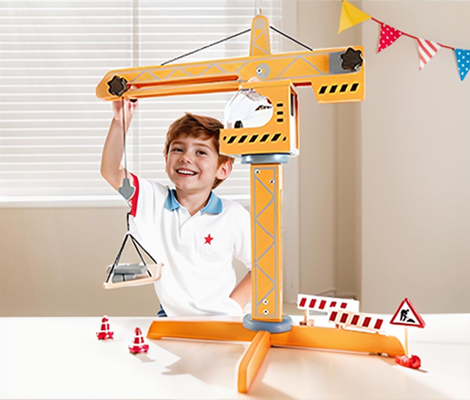 Crane Lift Kid'S Wooden Construction Toys Set