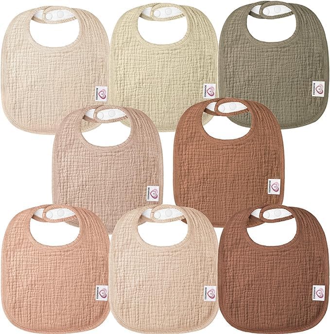 Muslin Baby Bibs 100% Cotton Baby Bandana Drool Bibs for Unisex Baby Girls Boys Toddlers Drooling and Teething