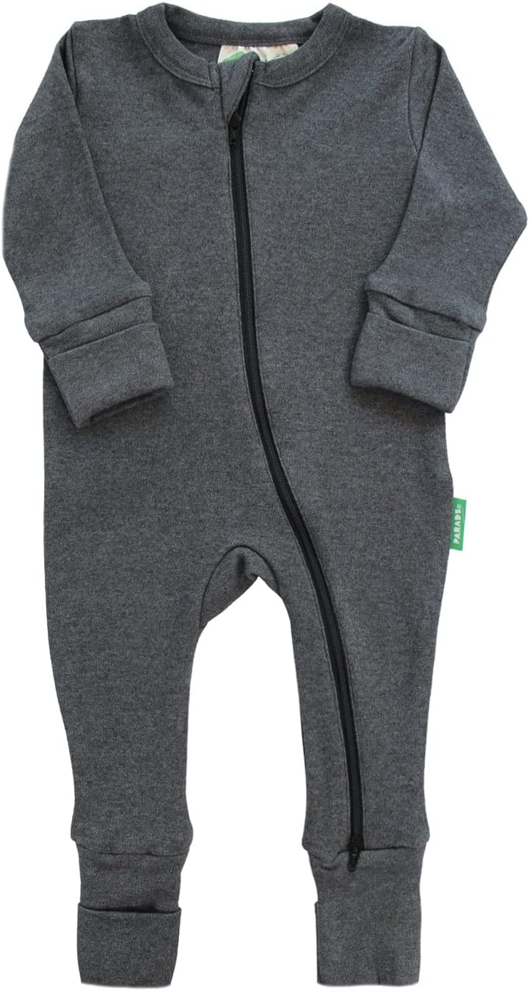 Organic Snuggle Soft Melange '2-Way' Zipper Romper