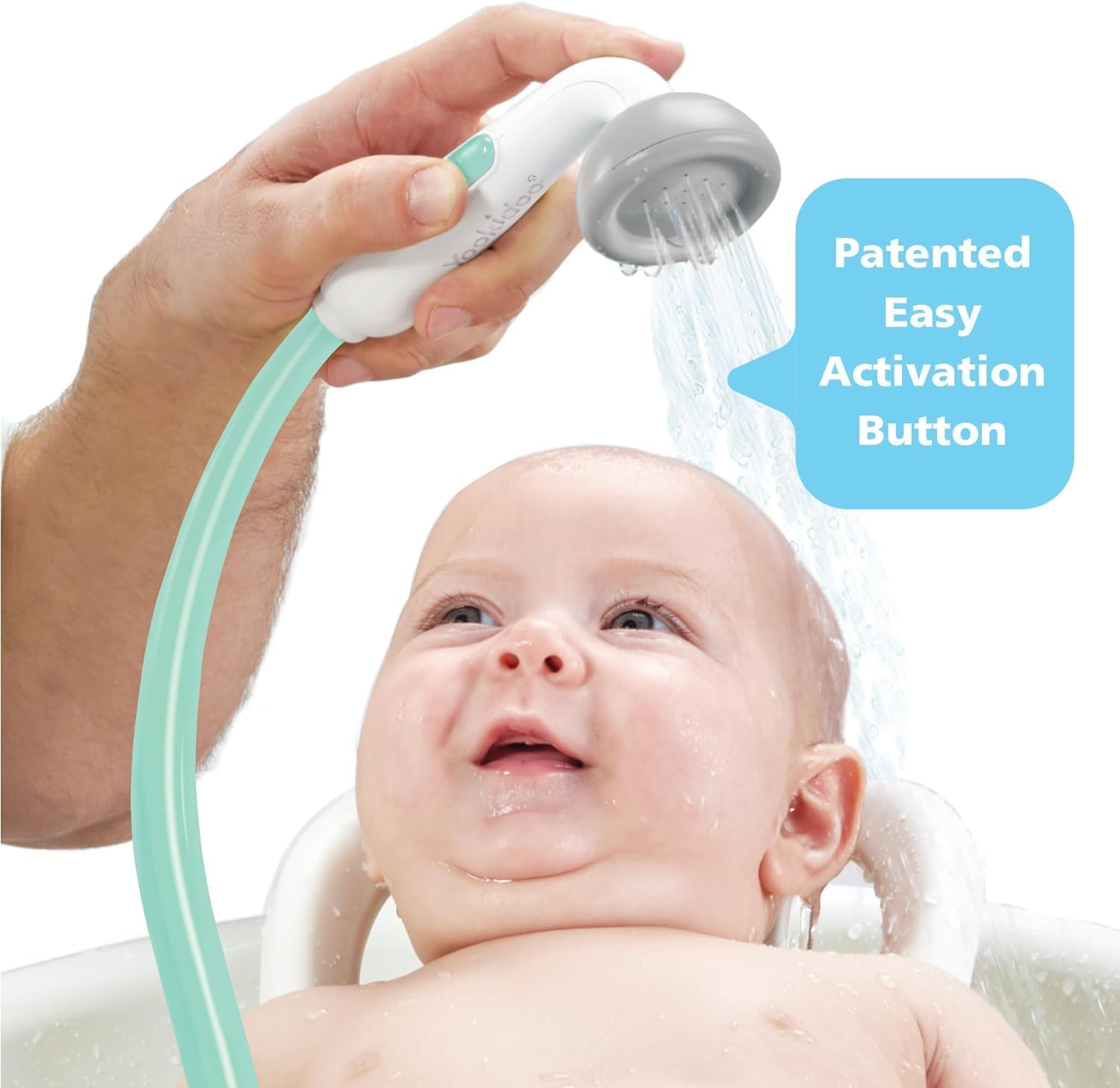 - Elephant Baby Bath Shower Head - Teal - Suitable for Newborns, Infants, and Toddlers - Can Be Used as a Bath Toy - Compact and Portable - from Birth – 40212