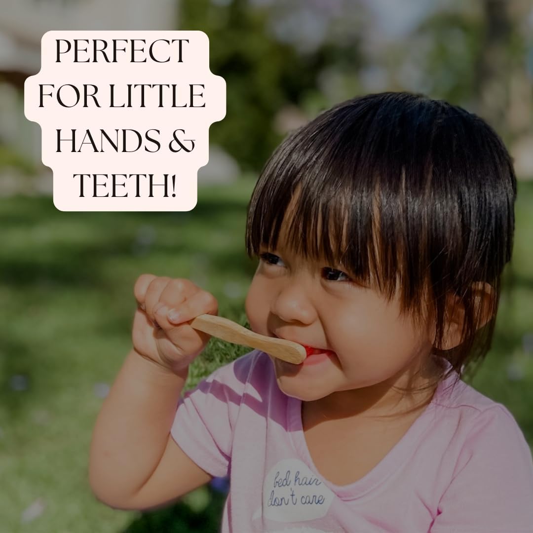 Superhero Bamboo Toothbrush Pack for Kids, Kids Toothbrush for Clean Teeth, Sustainable Products for Good Oral Hygiene, Health Canada Compliant, Pack of 4 Natural Toothbrushes for Kids -