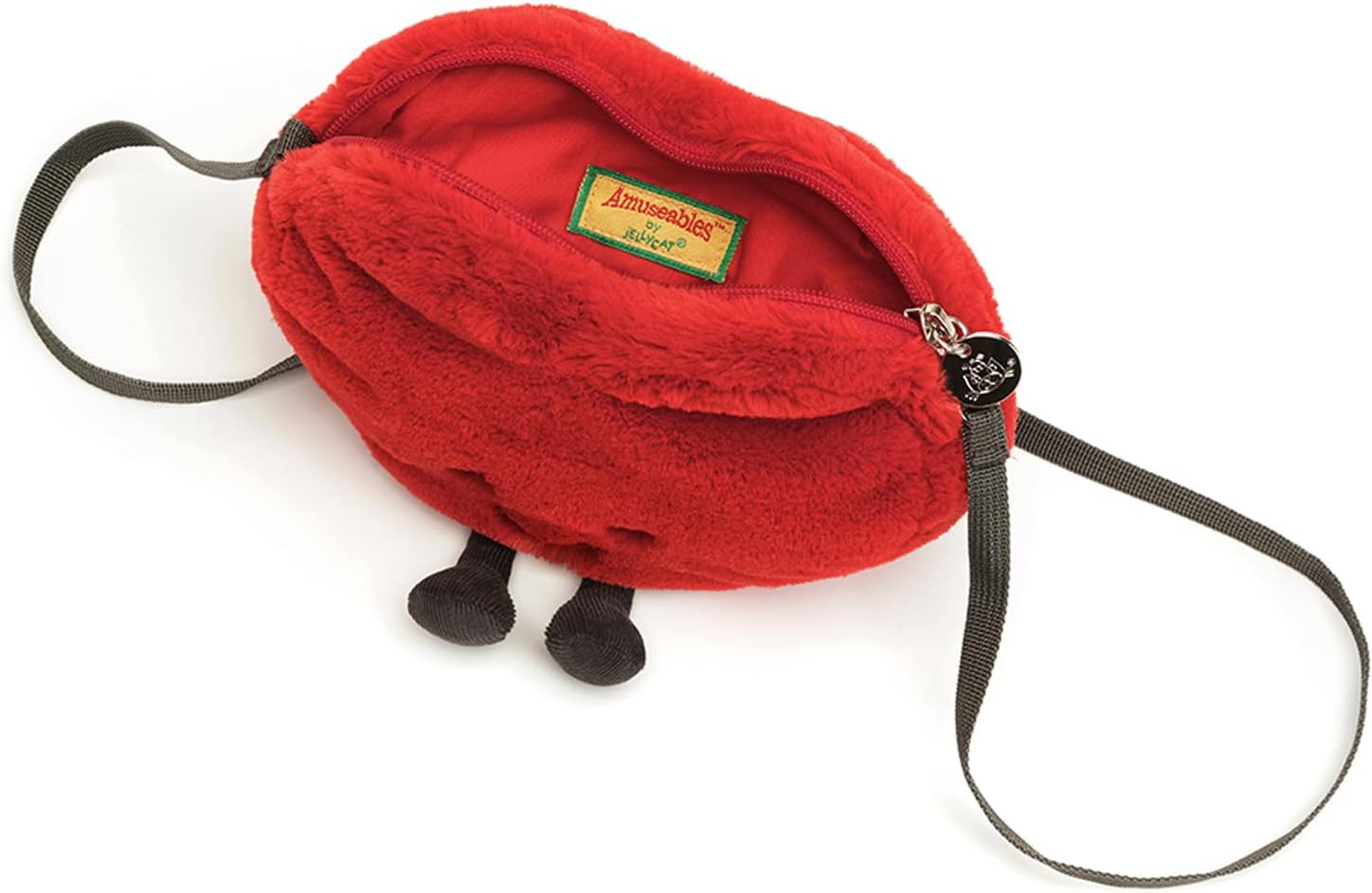 Amuseables Heart Plush Bag, 7 Inches - Crossbody and Shoulder Purse - Fun and Unique Handbag
