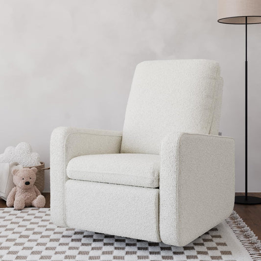 Teddi Power Recliner Swivel Glider (Ivory Boucle) – GREENGUARD Gold Certified, Certipur-Us Certified Foam, Electronic Power Recline, USB-A & USB-C Charger, Premium Cushioning & Comfort