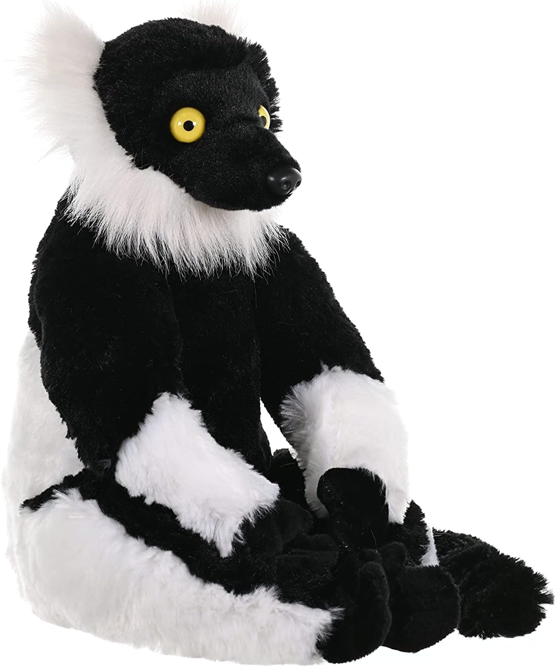 Lemur Plush Stuffed Animal Toy, Gifts for Kids, Black and White, 12 Inches