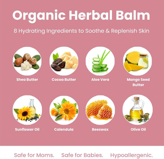 Organic Nipple Cream for Breastfeeding Mothers | Lanolin-Free Nipple Butter, Safe for Nursing Moms & Babies | No Need to Wash Balm for Dry Skin & Breastfeeding Essentials, Made in Canada, 2Oz.