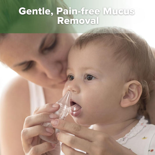 Silicone Baby Nasal Aspirator | Easy-Squeeze Nose Bulb Syringe | Baby Nose Cleaner , 12M+ Infant &Toddler - BPA Free Silicone