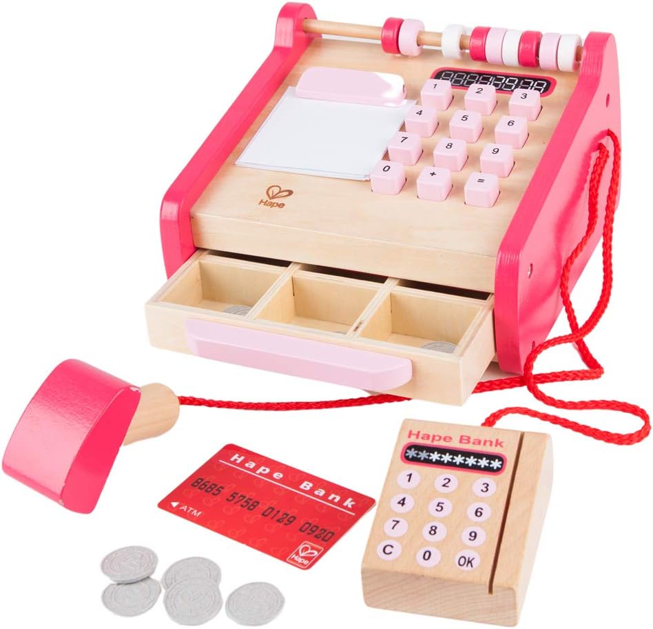 Checkout Wooden Register Pretend & Play Role Play Set with Accessories