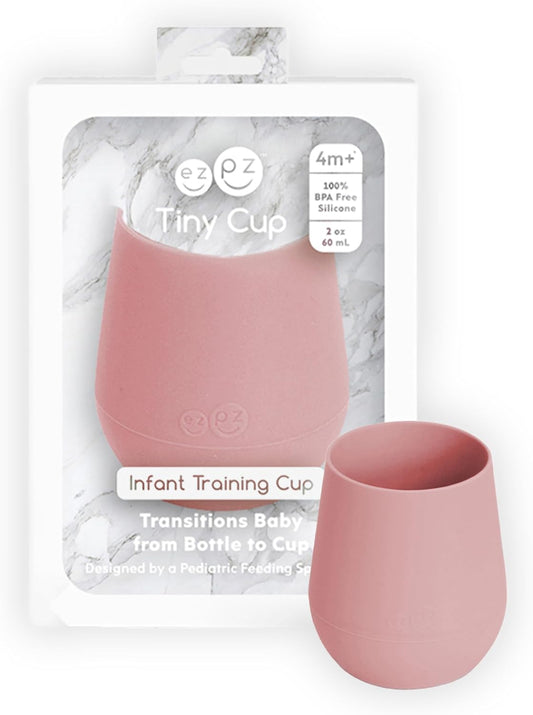 Tiny Cup (Blush) - 100% Silicone Training Cup for Infants - Designed by a Pediatric Feeding Specialist - 4 Months+