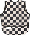 Mess Proof Baby Bib Waterproof Toddler and Baby Apron Bib Machine Washable Black Checkers