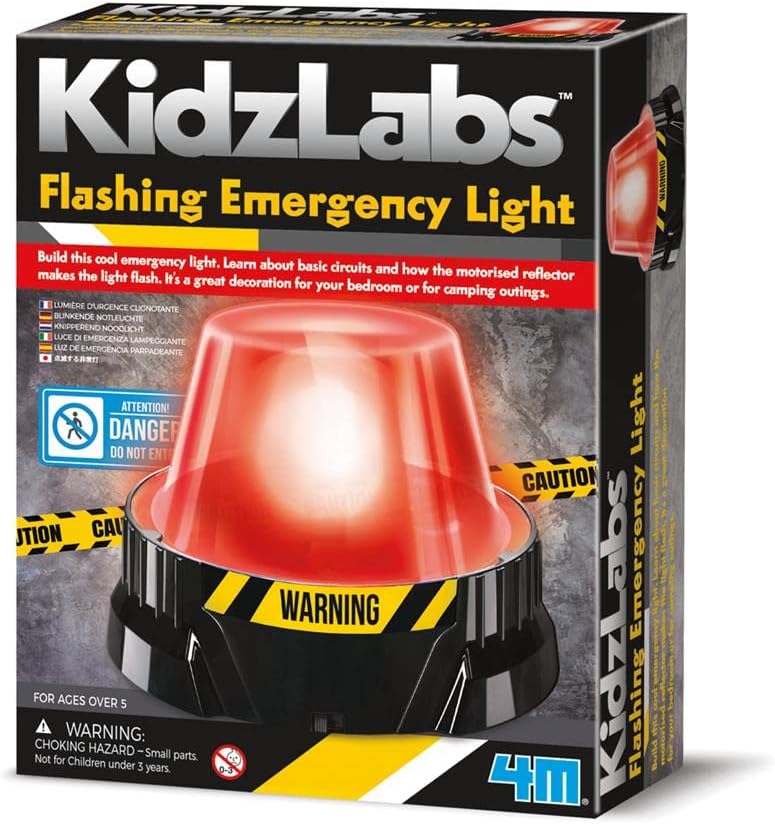 403444 Kidzlabs-Flashing Emergency Light, Mixed Colours