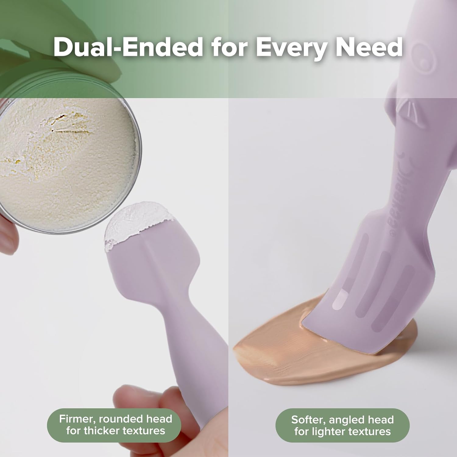 Baby Diaper Cream Spatula, Nomess Dual-Ended Silicone Diaper Rash Cream Applicator with Hygienic Case, Butt Spatula for Baby, Lavender