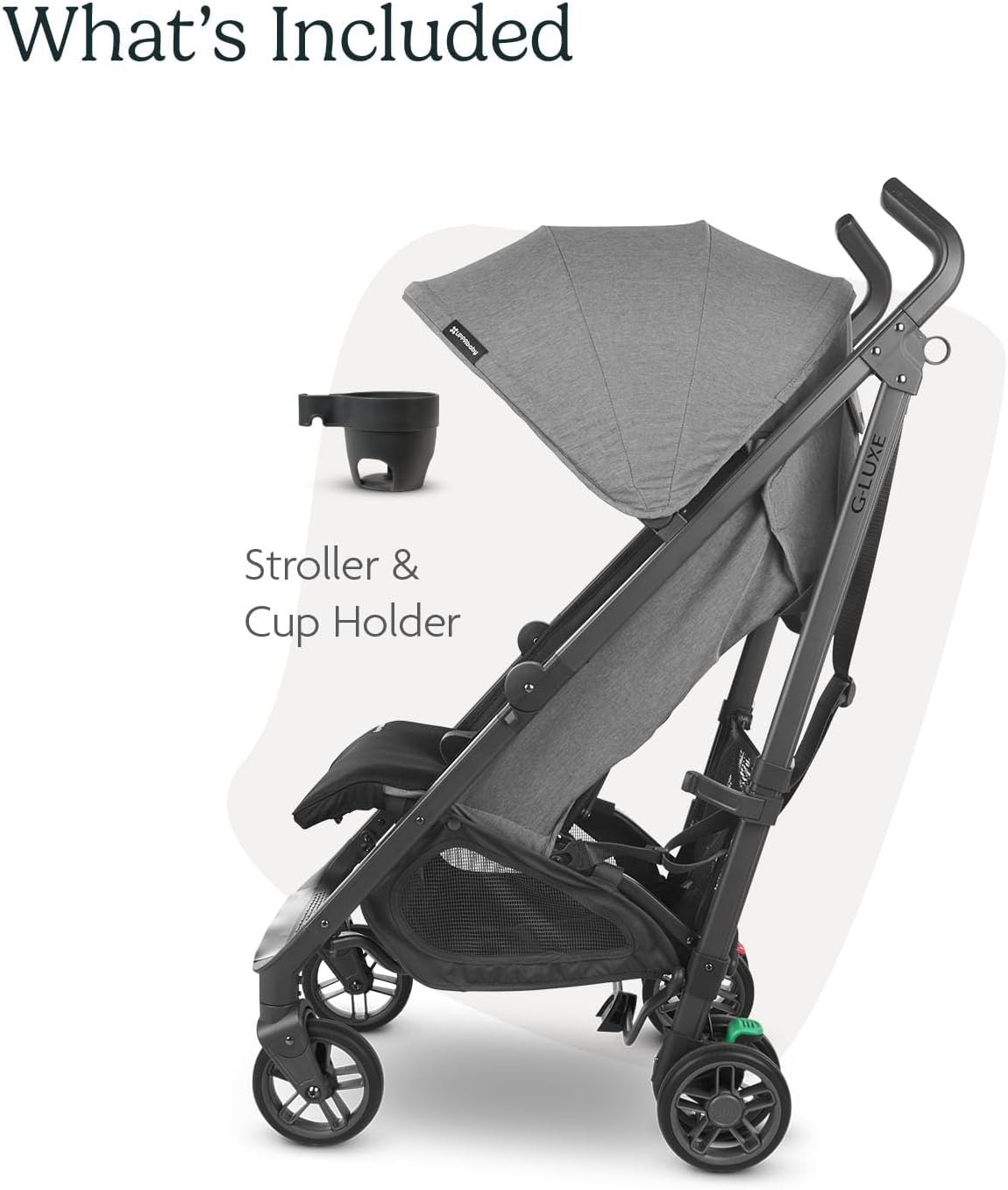 G-Luxe Umbrella Stroller/Lightweight Design for Easy Travel/One-Step Fold + Recline/Xl Basket + Canopy/Cup Holder Included/Greyson (Charcoal Mélange/Carbon Frame)