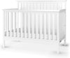 Cottage Flat Top 4 in 1 Convertible Crib, Converts from Crib to Toddler Bed, Daybed and Full-Sized Bed, Fits Standard Crib Mattress (Matte White)
