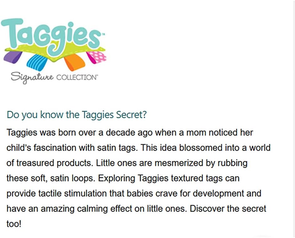 - Baby Infant Toddler - Taggies Rattle - Molasses Sloth - Sensory Toy 5''