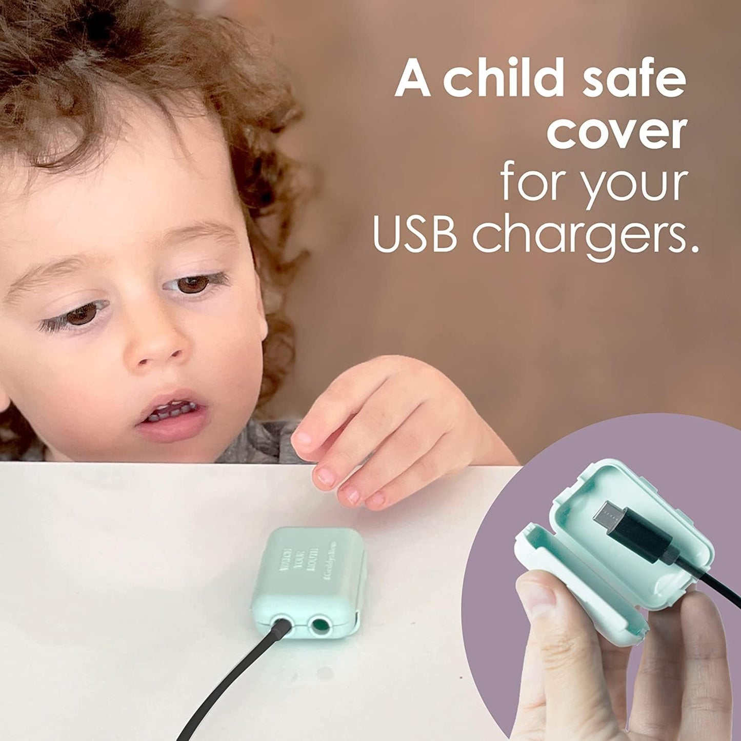 - Watch Your Mouth - the Award Winning USB Charger Child Safety Cover - Made in the USA - Baby Proofing Toddler Shock Prevention (6 Pack White)