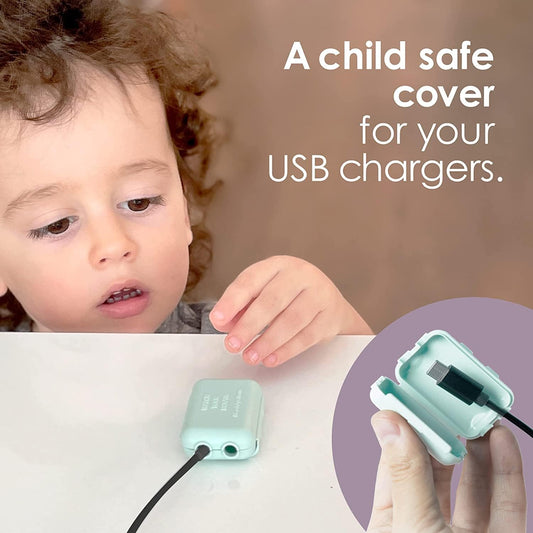 - Watch Your Mouth - the Award Winning USB Charger Child Safety Cover - Made in the USA - Baby Proofing Toddler Shock Prevention (6 Pack White)