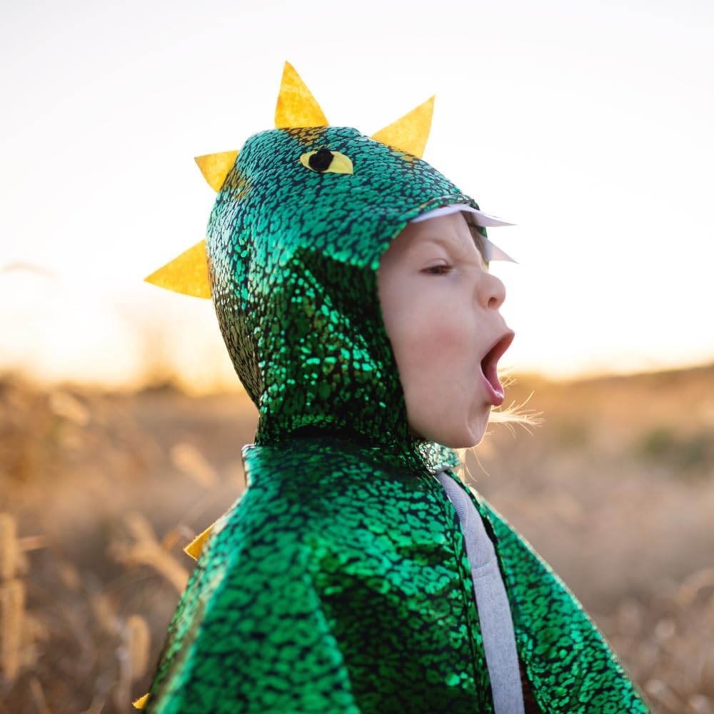 53062, Dragon Toddler Cape, Green/Metallic, US Size 2-3T