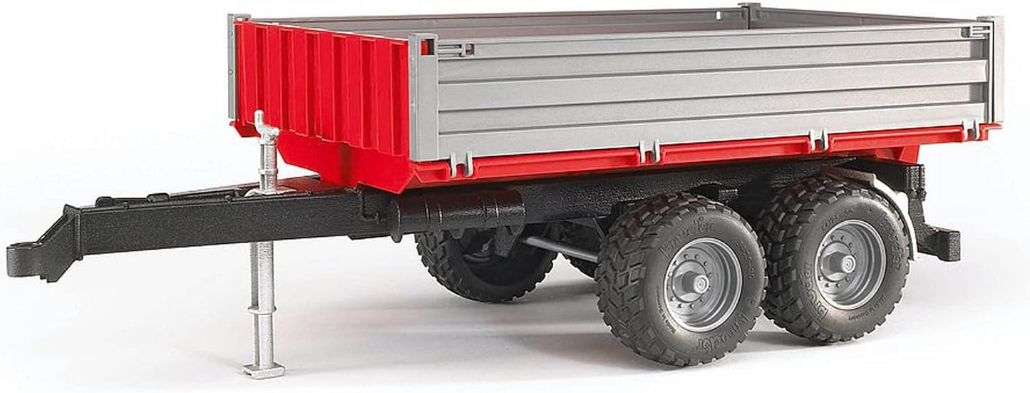 02019 Tipping Trailer Accessory with Hitch for Farm Tractors, Construction & Forestry Trucks, Realistic Foldable Side Walls, 1:16 Scale