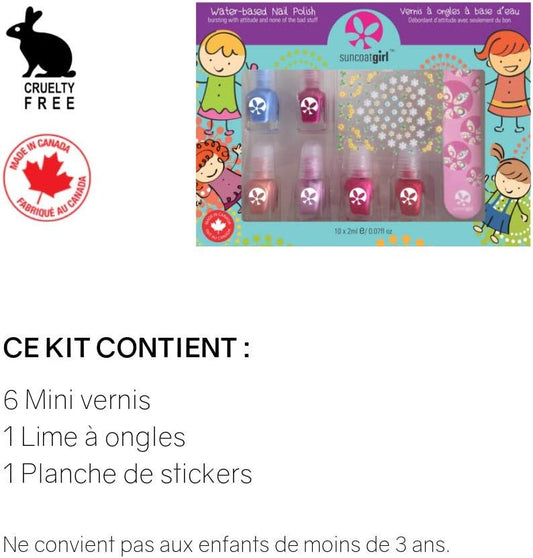 Holiday 10 Mini Nail Polish Kit, Non-Toxic Water-Based Peelable