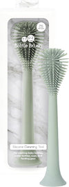 Bottle Brush Cleaner (Sage) - 100% Silicone Reusable Durable Long-Lasting Hypo-Allergenic Brush with Suction Base for Cleaning Dishes, Cookware and Feeding Accessories