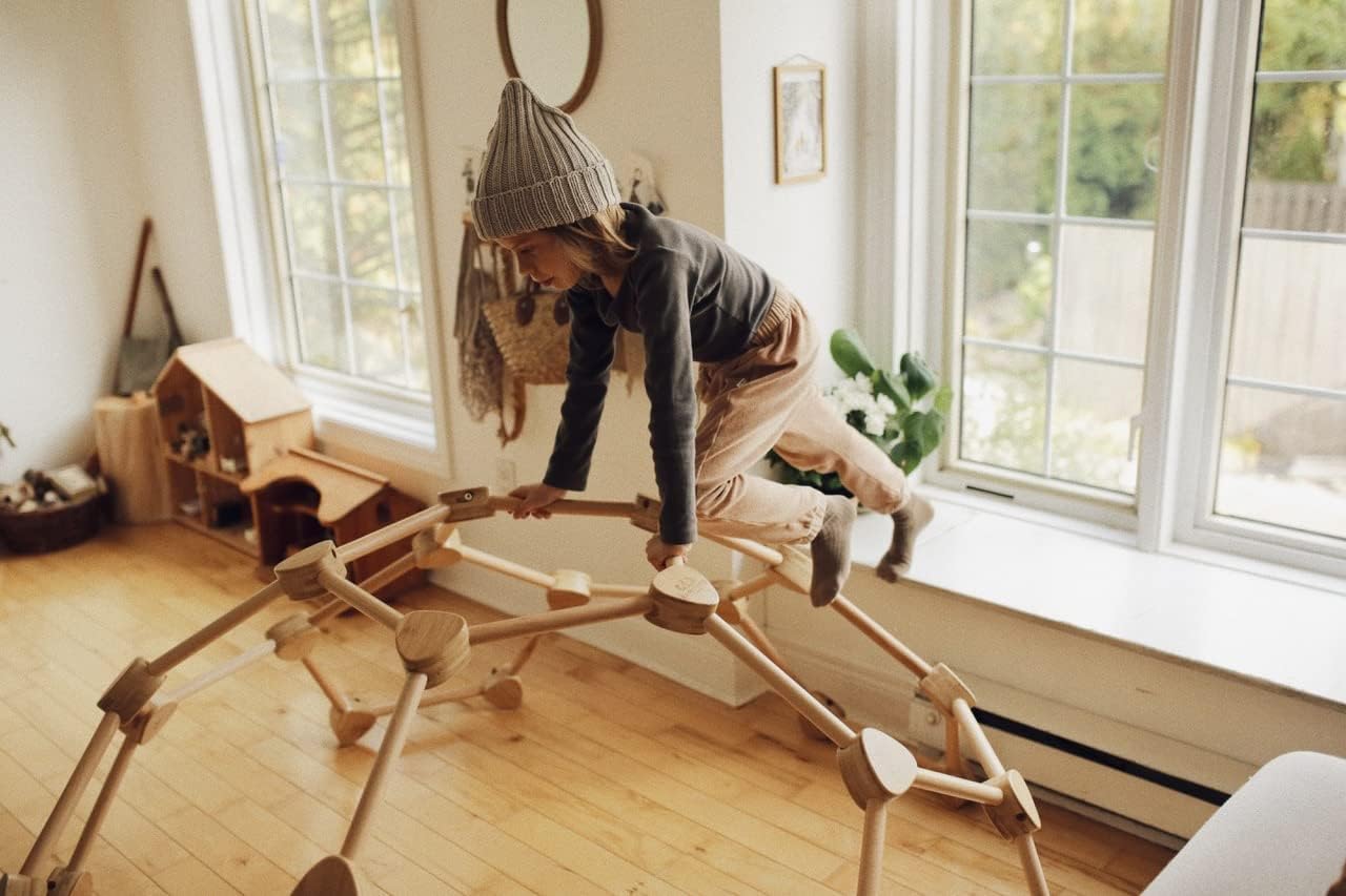 Pikler Bamboo Climbing Dome for Toddlers & Kids | Helps Develop Balance & Coordination Skills | Ages 12 Months+
