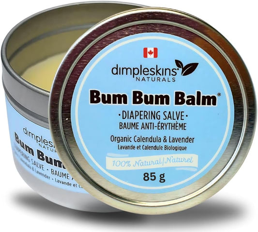 Dimpleskins All-Natural Baby Skin Cream | Bum Bum Balm (85 G) Zinc-Free | Soothe Bottom with Beeswax and Calendula, Jojoba Oil | Nourishing