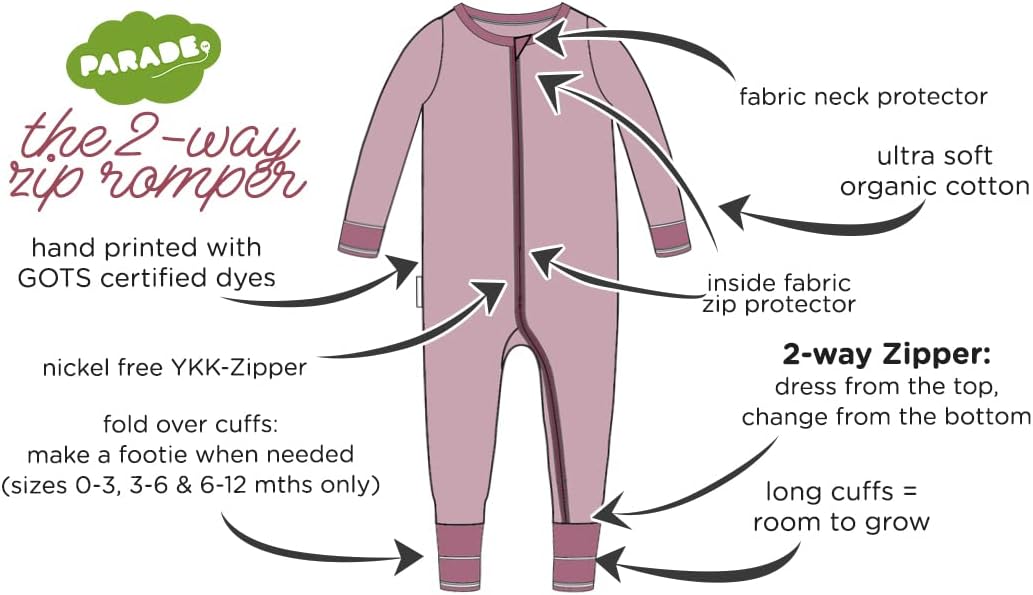Organic Snuggle Soft Melange '2-Way' Zipper Romper