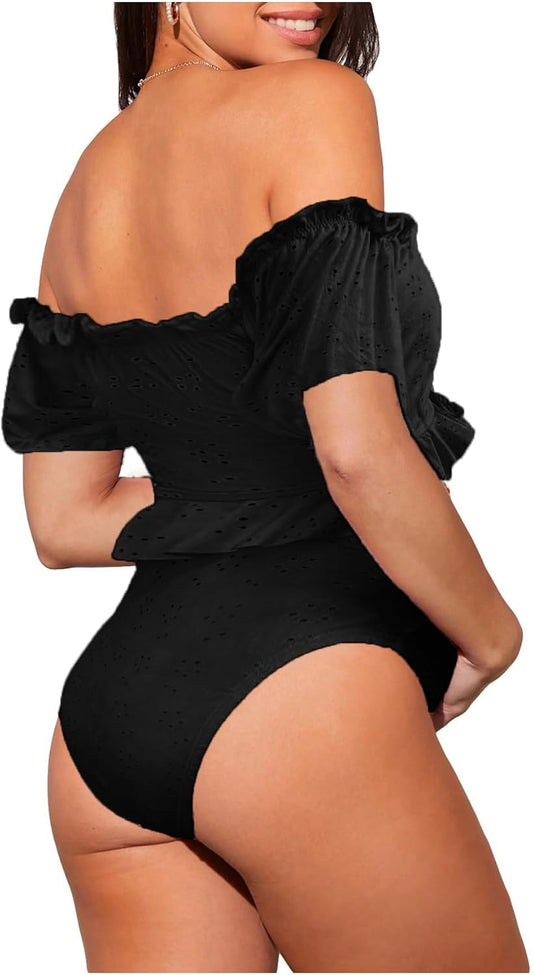 Women'S Maternity 2 Pieces High Waist off Shoulder Ruffle Hem Bikini Set Swimsuit Pregnancy Swimwear