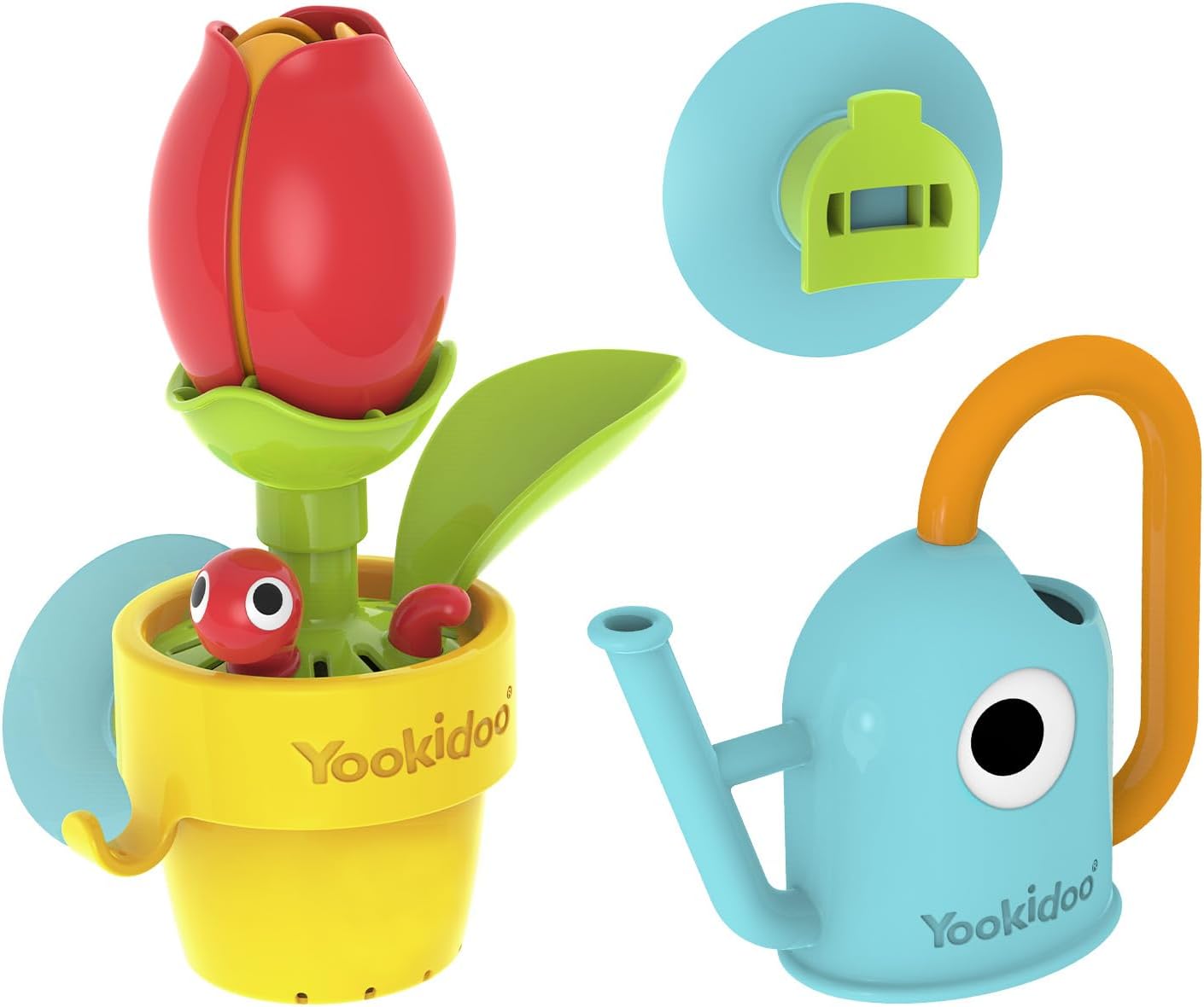 - Peek-A-Bee Flower Tub - Baby Bath Toy - Garden Theme - Flower Pot with Worm – Chain Reaction of Fun - PBA Free - Bath Time Play - from 18 Months Old - 40221