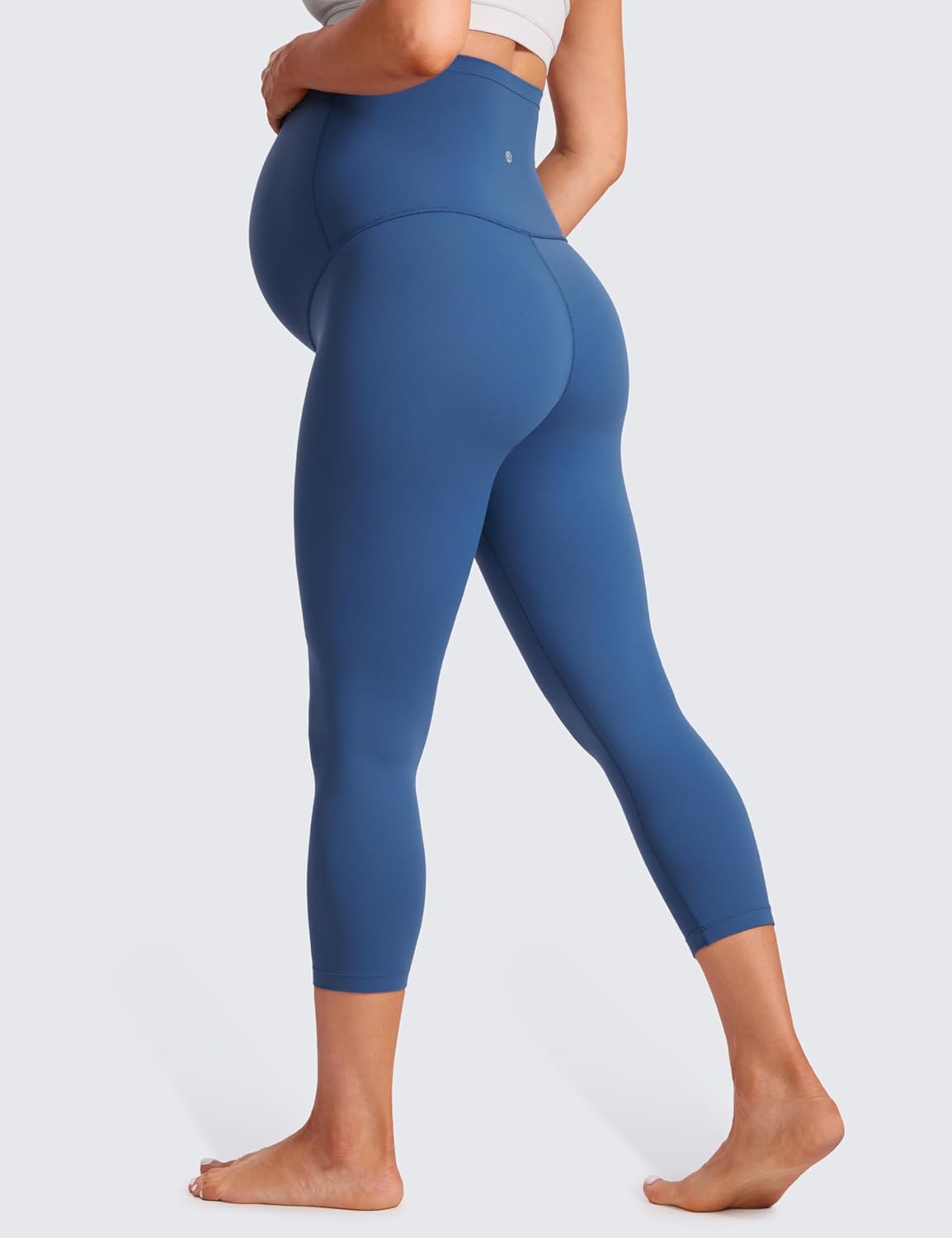Womens Butterluxe Maternity Capris Leggings 21" / 23'' - Crop Pants over the Belly Workout Active Yoga Pregnancy