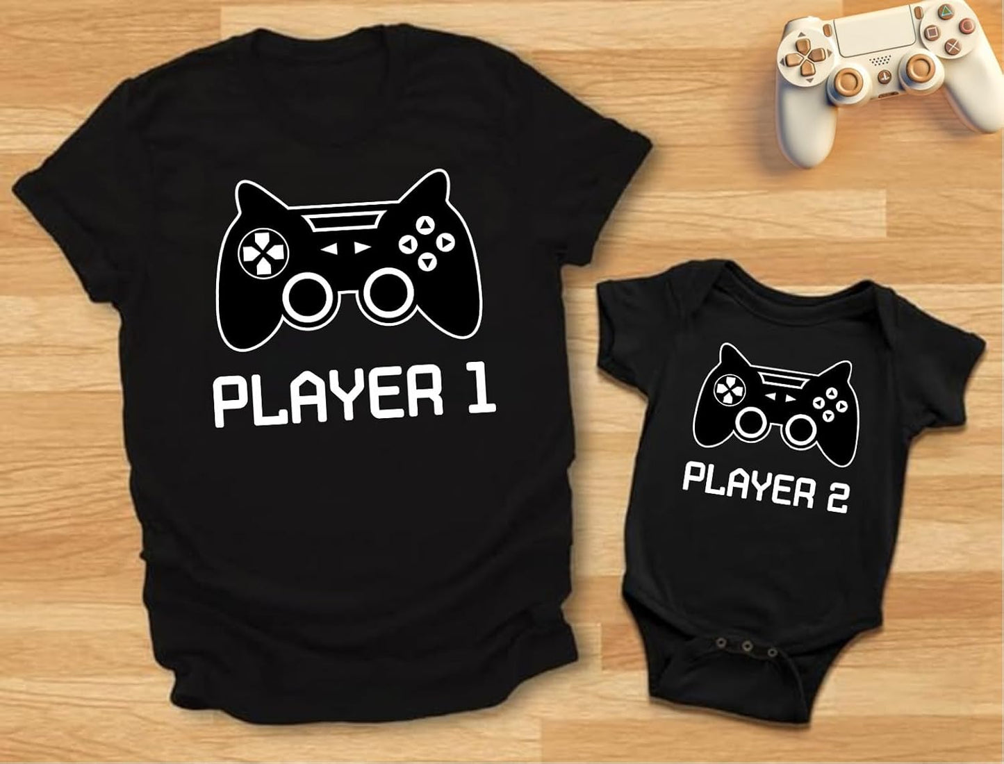 Gamer Dad and Baby Matching Outfits Player 1 and Player 2 Shirts Fathers Day Outfit Gift for Newborn & Dads