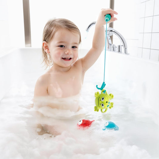 Double Fun Fishing Set | Jumping Sea Creatures with Net & Detachable Fishing Pole Handle