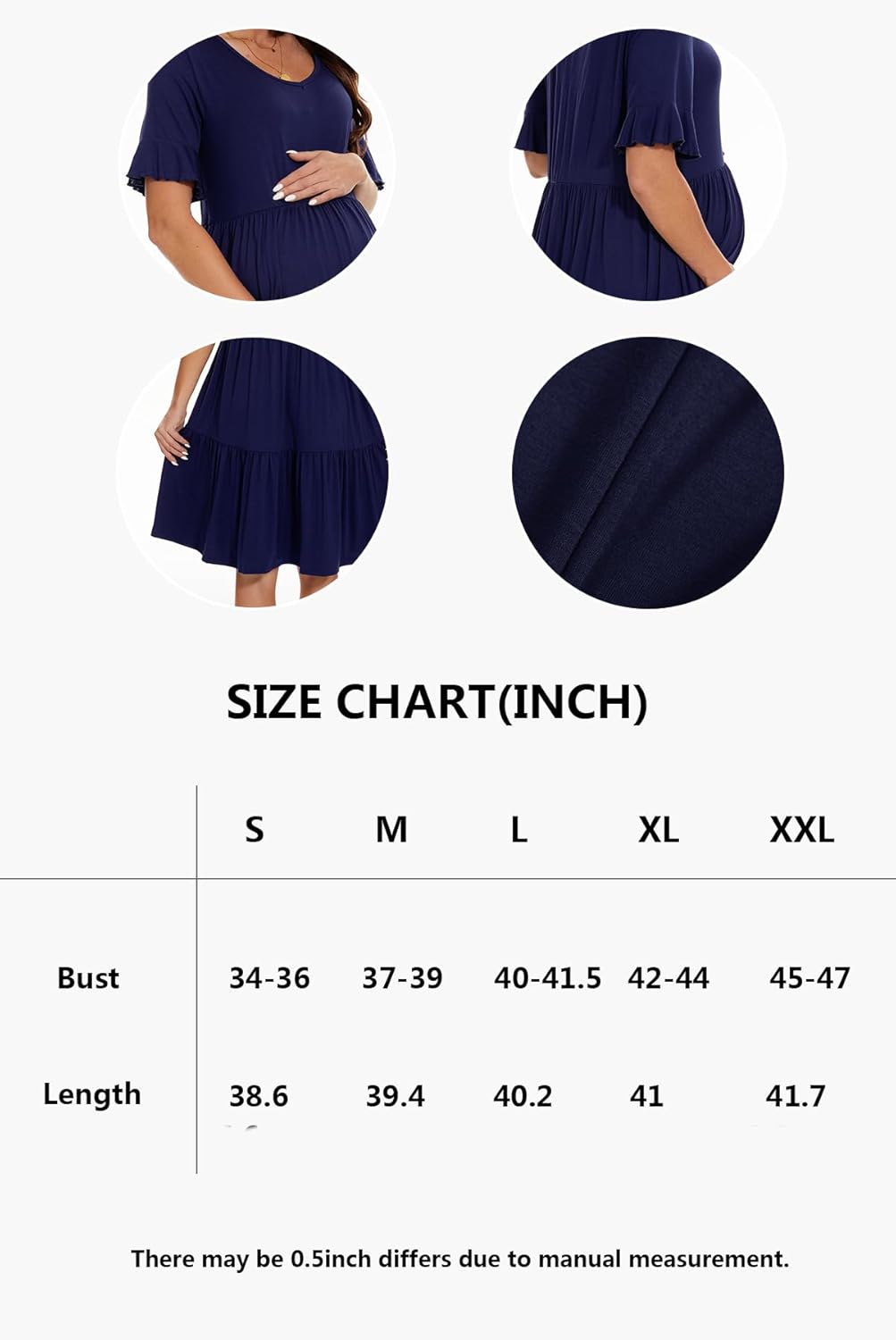 Women'S Maternity Dress Short Sleeve Ruffle Pregnancy Clothes