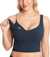 Women'S Nursing Bras Longline Sports Breastfeeding Bra V Neck Sleeveless Tank Top with Built in Bra